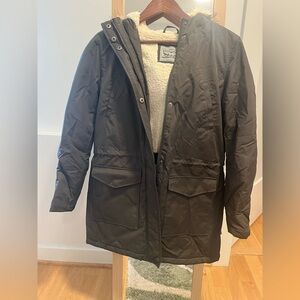 Levi’s Dark Olive Green Fur Hooded Parka Coat